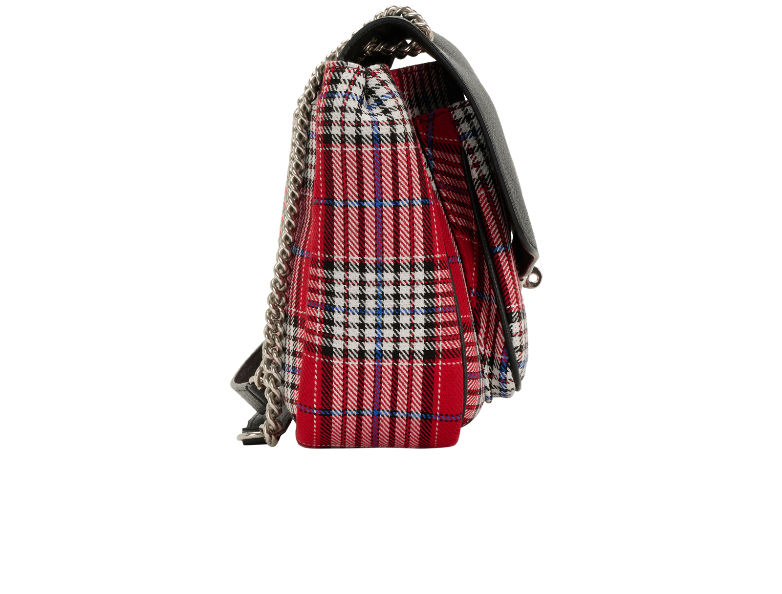 Tartan Darley, &pound;320, Handbags, Black/Red, Fabric/Leather, Side view